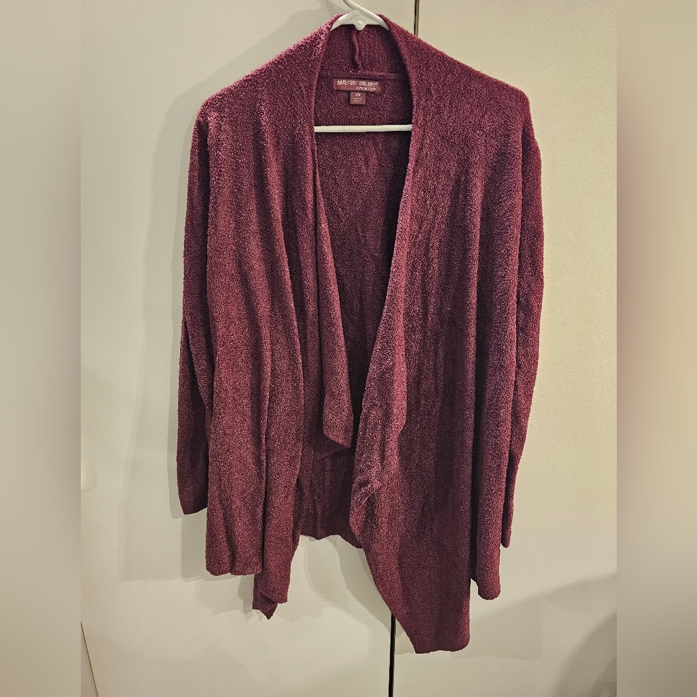 Barefoot Dreams Womans S/M Burgandy Cardigan Sweater